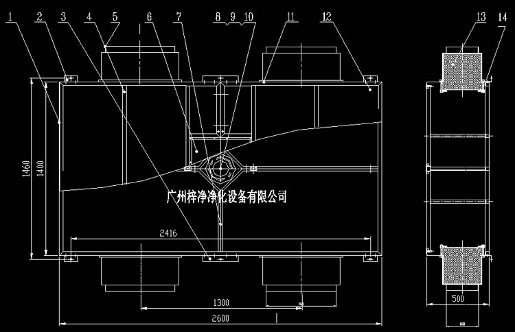 Ⅲ级手术室送风天花方案设计图CAD制作